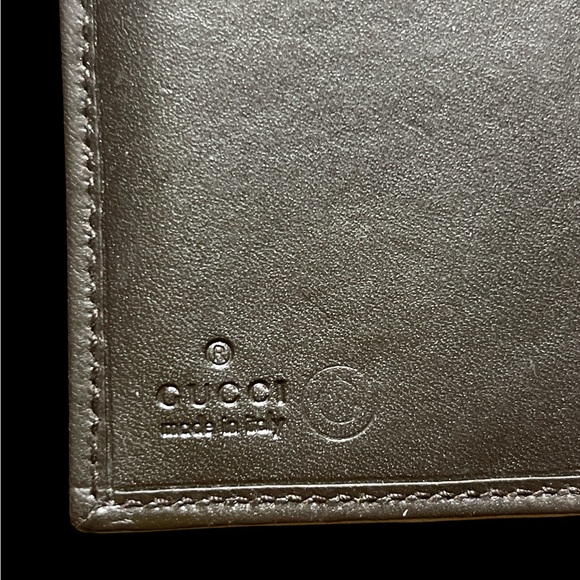 Gucci Canvas Monogram & Leather Snap Wallet with Black & Silver Crossbody Chain - Picture 10 of 16